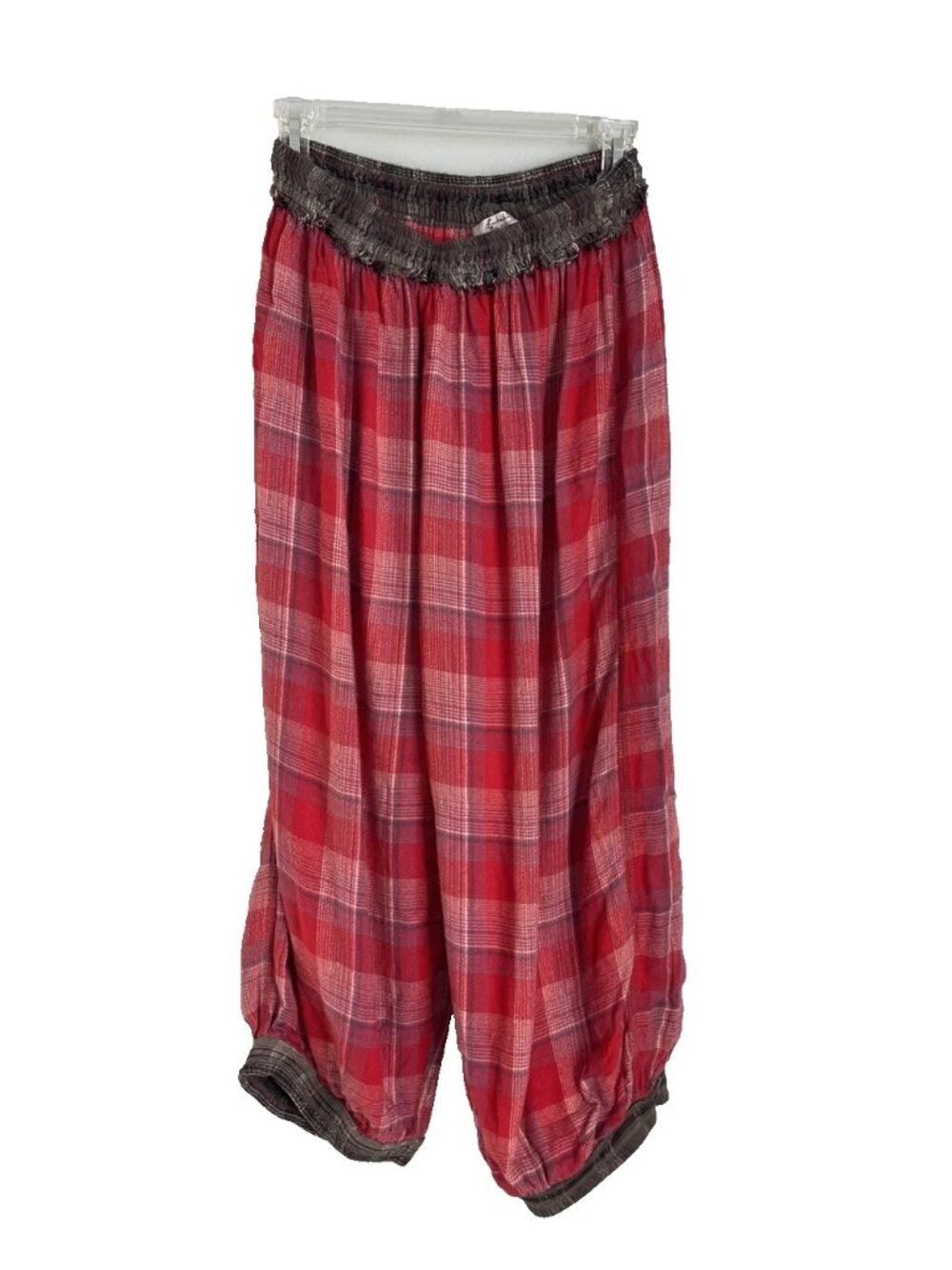 Intimately Free People Red Pink Plaid Fallin' For Flannel Lounge Pants